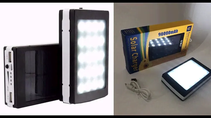 УМБ Power Bank Solar 90000 mAh мобильное зарядное аккумулятор повербанк с солнечной панелью и лампой