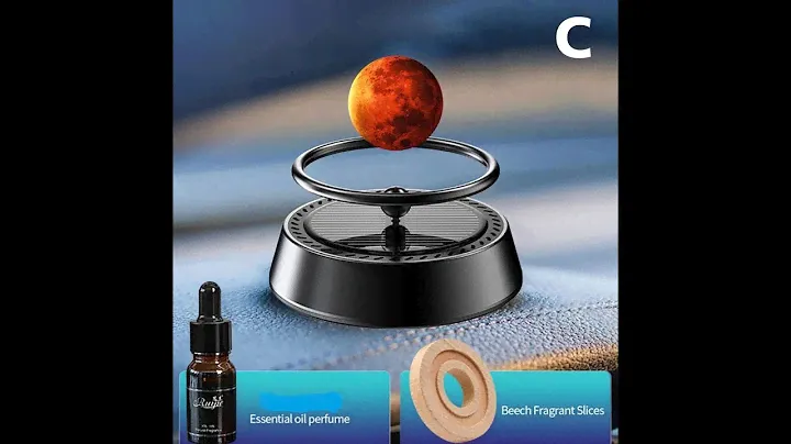 Planet Mars Rotating Solar Powered Car Dashboard Perfume Black Color