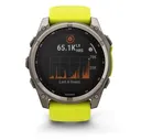 Смарт-часы Garmin Fenix 8 – 51 мм, Solar Sapphire, титан с ярко-желтым/графитовым силиконовым ремешком