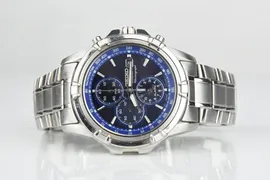 Seiko SSC143 Mens Solar Chronograph Blue Dial Watch V172-0AJ0 Pristine