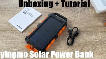 Solar Power Bank 20000mAh PD15W Fast Charging USB-C Portable Solar Charger Unboxing and instructions