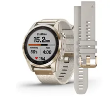 Умные часы Garmin Fenix 7S Sapphire Solar титановый кремовый с нейлоновым ремешком▪