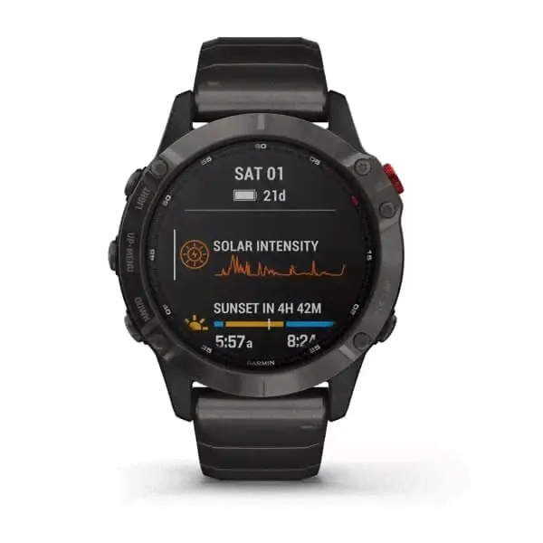 Fenix 6 Pro Solar титановый DLC карбон с DLC титановым ремешком-4