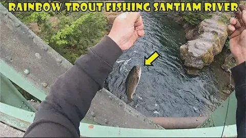 Fishing for Trout (Rainbows) on the Santiam River above Detroit Lake using Worms and PowerBait!