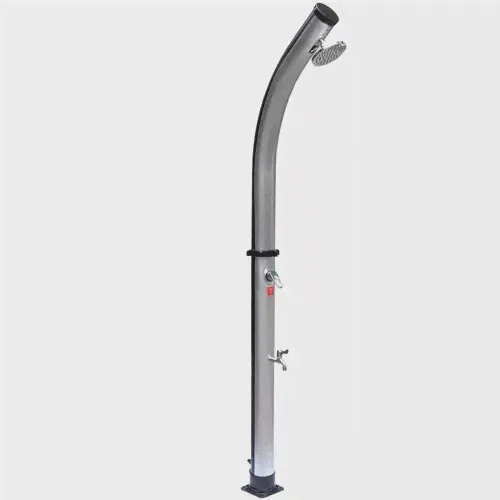 Летний солнечный душ Reexo Solar Twist Silver, 20 л, чёрный ПВХ с алюминиевой накладкой (с краном для ног), цена - за 1 шт