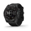Часы Garmin Fenix 7X Sapphire Solar титановый черный DLC с черным ремешком
