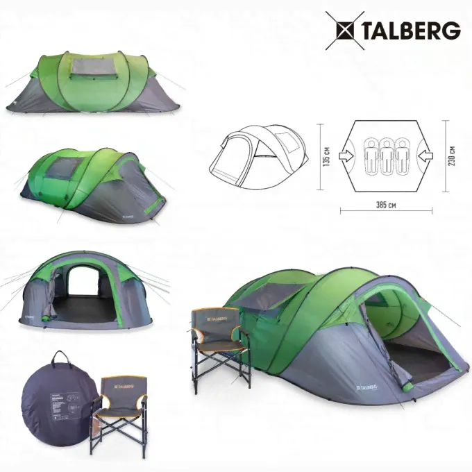 Палатка TALBERG SOLAR QUICK, зелёный 4673727793669-0