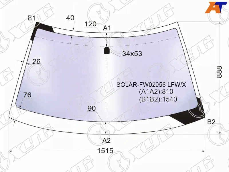 Стекло лобовое (Атермальное) Subaru Forester 97-02 XYG | Арт. SOLAR-FW02058 LFW/X