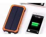 Внешний аккумулятор на солнечной батарее cо светодиодным фонарем Solar Power Bank 12000 mAh
