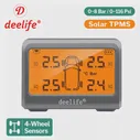 Система контроля давления в автомобильных шинах Deelife Solar TPMS с Батареей для шин на 4 колеса, Заменяемой Внутренними Внешними Датчиками TMPS