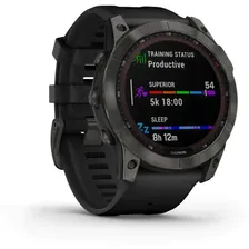 Умные часы Garmin Fenix 7X Sapphire Solar Carbon Gray Titanium with Black Band