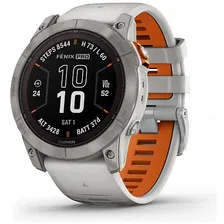 Часы для бега fenix 7X Pro Sapphire Solar Edition Титановый корпус с дымчато-серым оранжевым ремешком