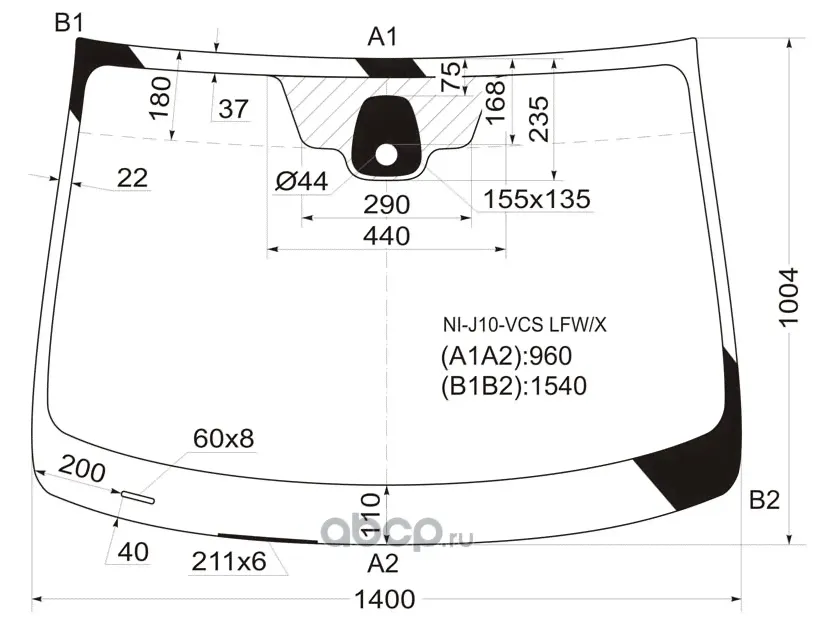 SOLAR-NI-J10-VCSLFW/X XYG Стекло лобовое (ветровое)