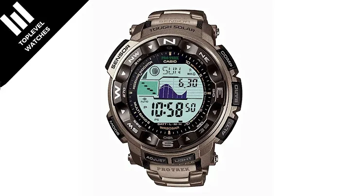 Casio Pro Trek Men's Solar Triple Sensor Titanium Bracelet 56mm Watch PRW2500T-7