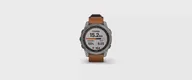 Fenix 7 Sapphire Solar титановый серый с коричневым кожаным ремешком (010-02540-31)