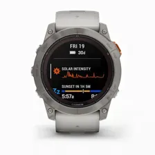 Умные часы FENIX 7X PRO Sapphire Solar Edition Титановый корпус с дымчато-серым оранжевым ремешком