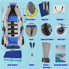 Solar Marine Надувной каяк на 3 персоны, рыбацкая лодка из ПВХ толщиной 230 см, износостойкое каноэ с бесплатными аксессуарами