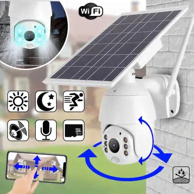 Поворотная уличная IP Solar камера PTZ видеонаблюдения с солнечной панелью-3