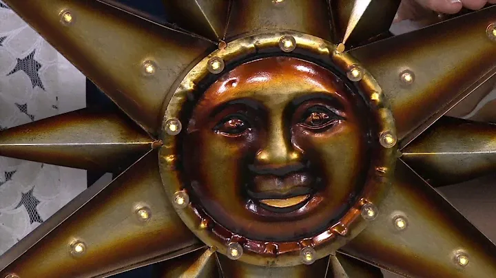 Metal Marquee Sun Wall Art with Solar LED Lights on QVC