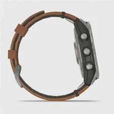 Умные часы FENIX 7 PRO Sapphire Solar титановый серый с коричневым кожаным ремешком
