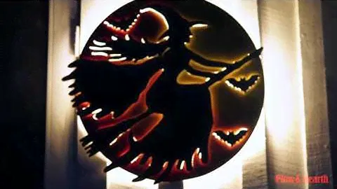3D Lighted Flying Witch Recycled Oil Drum Lid Wall Art SKU# 65C03 - Plow & Hearth
