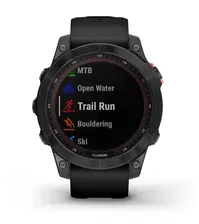 Умные часы Garmin FENIX 7 Solar серый с черным ремешком