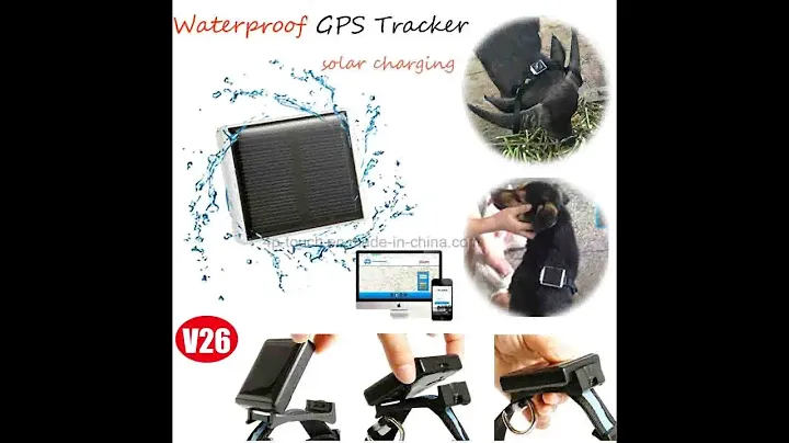 Best GSM Solar Powered Pets Animal GPS Tracker with IP67 Waterproof for Long Battery Life V26