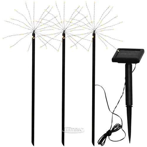 Садовые солнечные светильники Solar Firework 40*14 см, 90 теплых белых LED, 3 шт, IP44-1