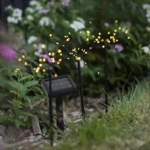 Садовые солнечные светильники Solar Firework 40*14 см, 90 теплых белых LED, 3 шт, IP44-3